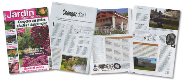 Article de Jardin Magazine présentant les brumisateurs BRUMISUD